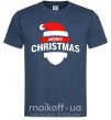 Мужская футболка Merry Christmas santa hat Темно-синий фото