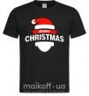 Мужская футболка Merry Christmas santa hat Черный фото