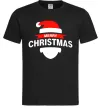 Мужская футболка Merry Christmas santa hat Черный фото