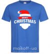 Мужская футболка Merry Christmas santa hat Ярко-синий фото