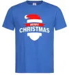 Мужская футболка Merry Christmas santa hat Ярко-синий фото