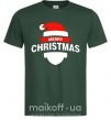 Чоловіча футболка Merry Christmas santa hat Темно-зелений фото