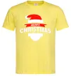 Мужская футболка Merry Christmas santa hat Лимонный фото