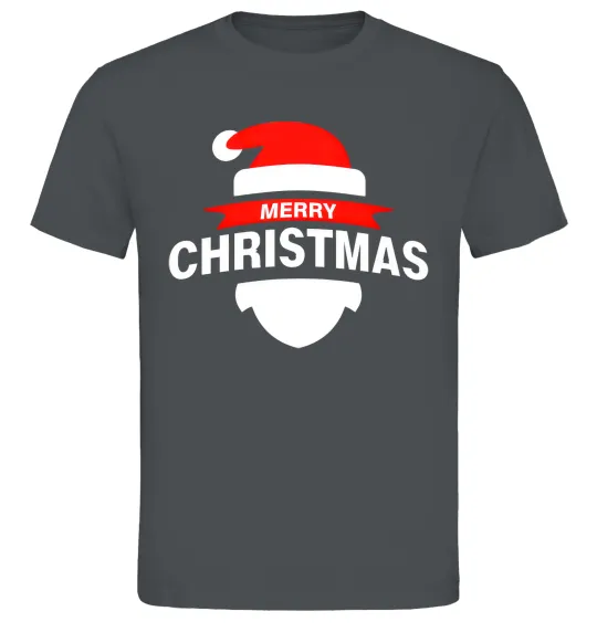 Мужская футболка Merry Christmas santa hat Графит фото