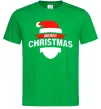 Мужская футболка Merry Christmas santa hat Зеленый фото