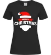 Женская футболка Merry Christmas santa hat Черный Женская футболка Merry Christmas santa hat Черный фото
