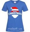 Жіноча футболка Merry Christmas santa hat Яскраво-синій фото