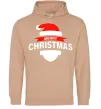 Мужская толстовка (худи) Merry Christmas santa hat Песочный фото