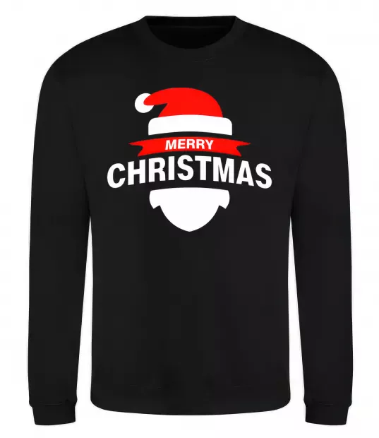 Світшот Merry Christmas santa hat Чорний фото