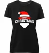 Жіноча преміум футболка Merry Christmas santa hat Чорний фото