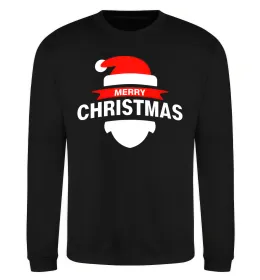 Свитшот Merry Christmas santa hat Черный фото
