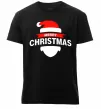 Мужская премиум футболка Merry Christmas santa hat Черный фото