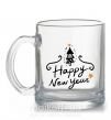 Чашка скляна HAPPY NEW YEAR Christmas tree Прозорий фото