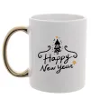 Чашка з кольоровою ручкою HAPPY NEW YEAR Christmas tree Золото Чашка з кольоровою ручкою HAPPY NEW YEAR Christmas tree Золото фото