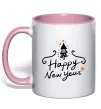 Чашка з кольоровою ручкою HAPPY NEW YEAR Christmas tree Ніжно рожевий Чашка з кольоровою ручкою HAPPY NEW YEAR Christmas tree Ніжно рожевий фото