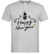 Мужская футболка HAPPY NEW YEAR Christmas tree Серый фото
