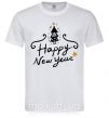 Мужская футболка HAPPY NEW YEAR Christmas tree Белый фото