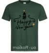 Мужская футболка HAPPY NEW YEAR Christmas tree Темно-зеленый фото