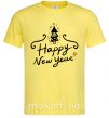 Мужская футболка HAPPY NEW YEAR Christmas tree Лимонный фото
