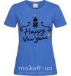 Женская футболка HAPPY NEW YEAR Christmas tree Ярко-синий фото