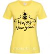 Женская футболка HAPPY NEW YEAR Christmas tree Лимонный фото
