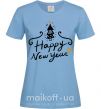 Жіноча футболка HAPPY NEW YEAR Christmas tree Блакитний фото