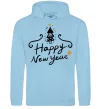 Чоловіча толстовка (худі) HAPPY NEW YEAR Christmas tree Блакитний фото