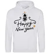 Женская толстовка (худи) HAPPY NEW YEAR Christmas tree Серый меланж фото
