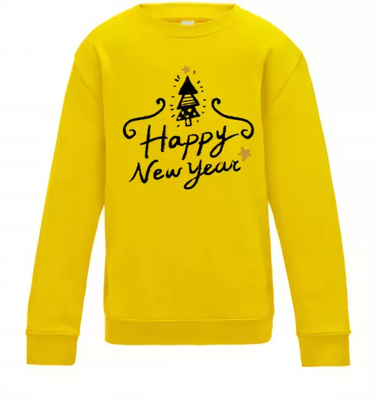 Дитячий світшот HAPPY NEW YEAR Christmas tree Сонячно жовтий фото