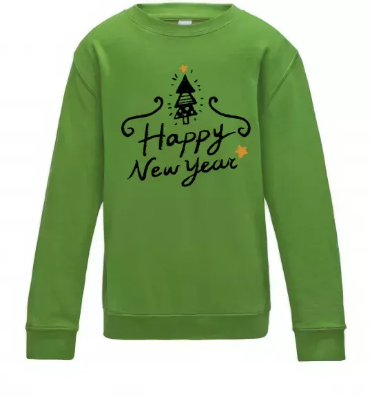 Дитячий світшот HAPPY NEW YEAR Christmas tree Лаймовий фото