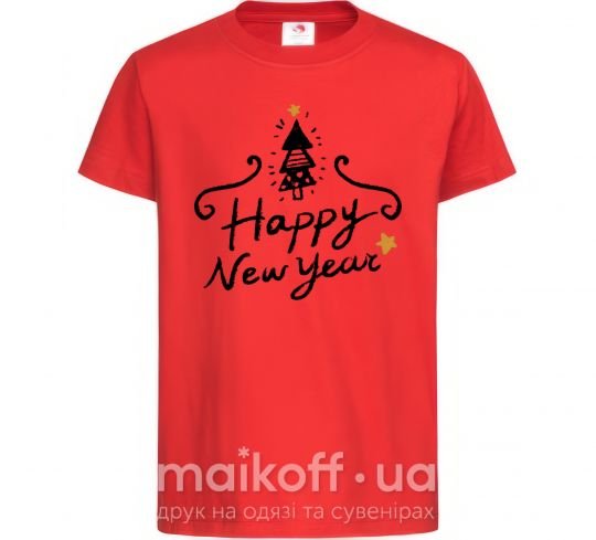 Детская футболка HAPPY NEW YEAR Christmas tree Красный фото