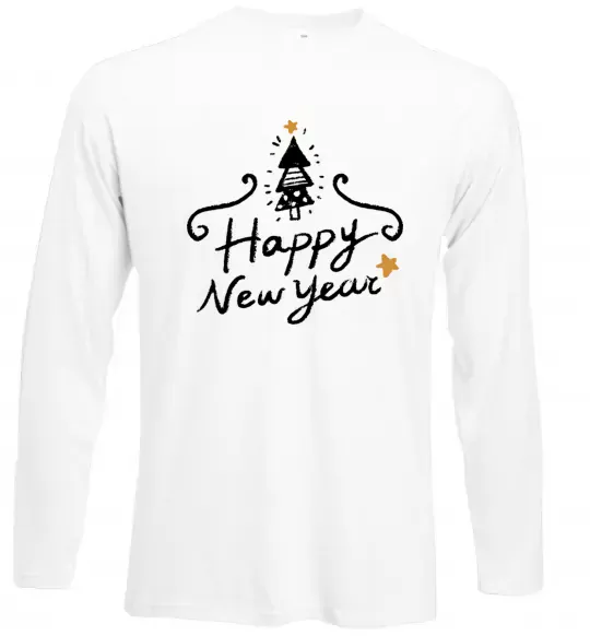 Лонгслів HAPPY NEW YEAR Christmas tree Білий фото
