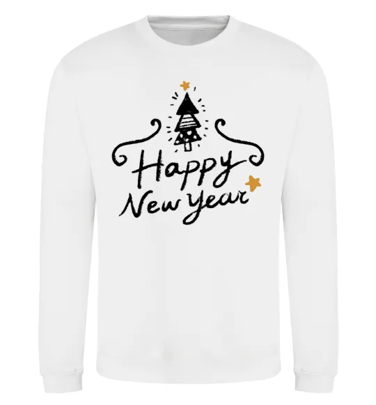 Світшот HAPPY NEW YEAR Christmas tree Білий фото