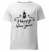 Мужская премиум футболка HAPPY NEW YEAR Christmas tree Белый фото