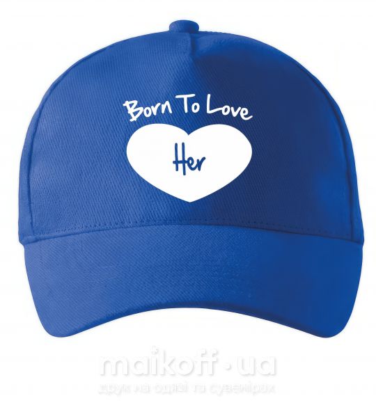 Кепка Born to love her with heart Яскраво-синій фото