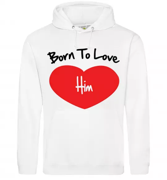 Жіноча толстовка (худі) Born to love him Білий фото