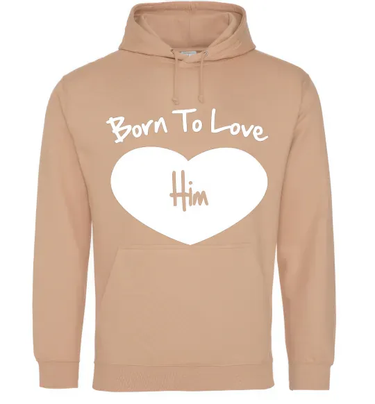 Жіноча толстовка (худі) Born to love him Пісочний фото