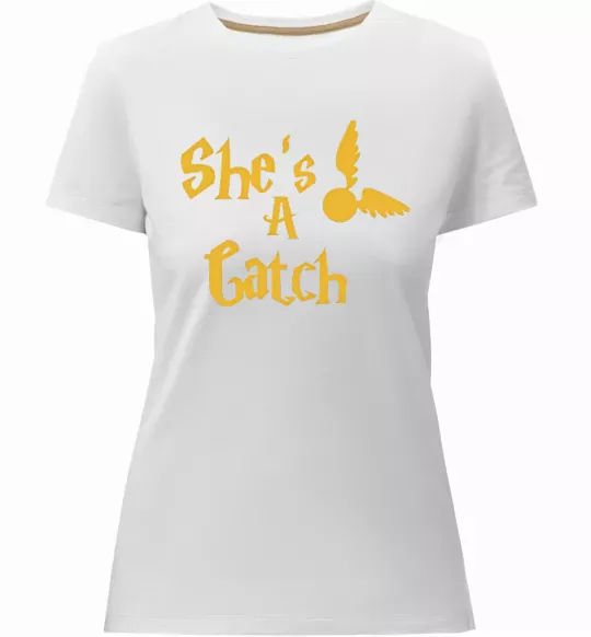 Женская премиум футболка Catch Белый фото