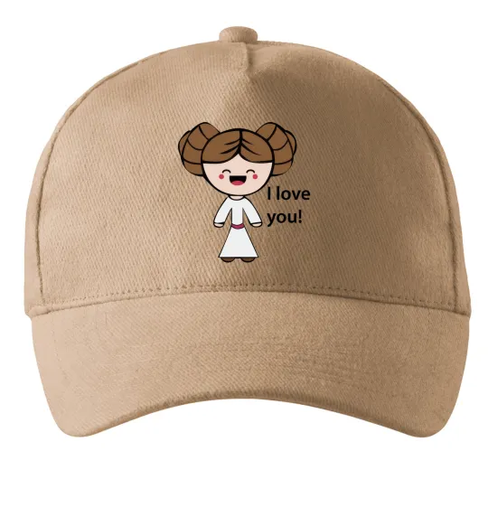 Кепка I love you Принцесса Лея Песочный фото