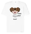 Футболка Оверсайз I love you Принцесса Лея Белый фото