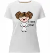 Жіноча преміум футболка I love you Принцесса Лея Білий Жіноча преміум футболка I love you Принцесса Лея Білий фото