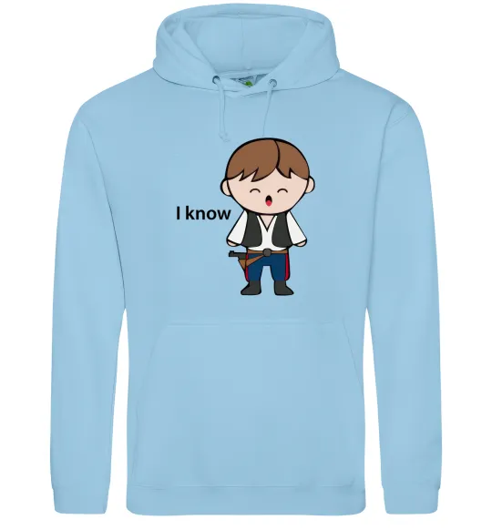 Мужская толстовка (худи) I know Голубой фото