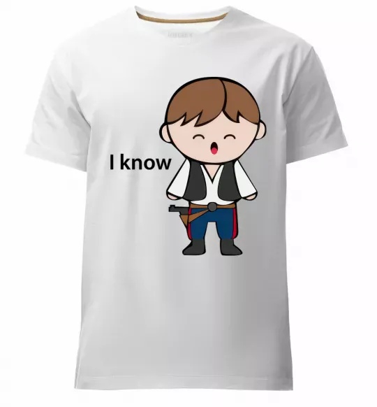 Мужская премиум футболка I know Белый фото