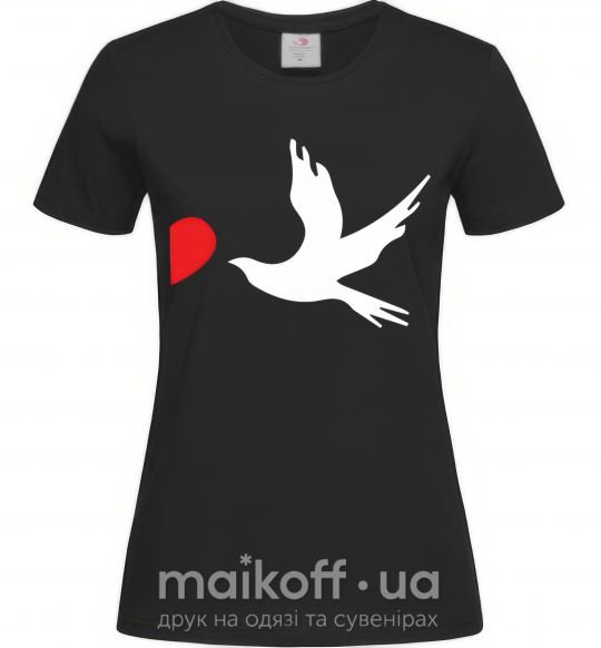 Женская футболка BIRDS Черный фото