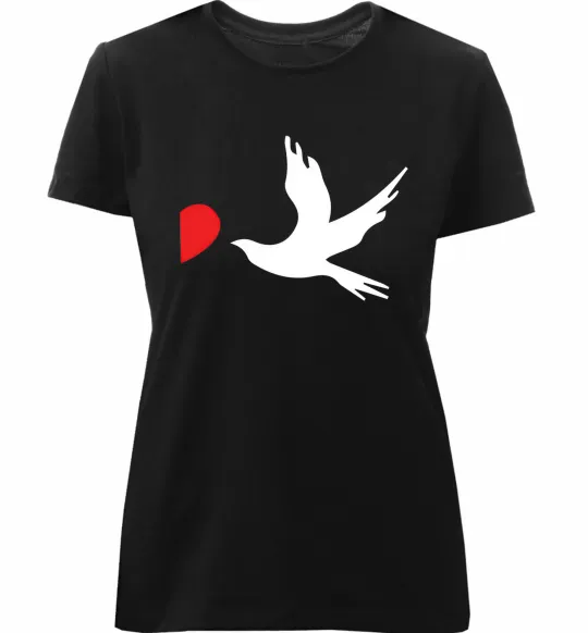 Жіноча преміум футболка BIRDS Чорний фото