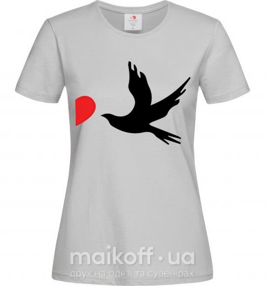 Женская футболка BIRDS Серый фото