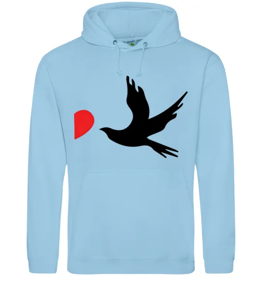 Женская толстовка (худи) BIRDS Голубой фото