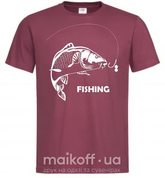 Чоловіча футболка FISHING Бордовий фото