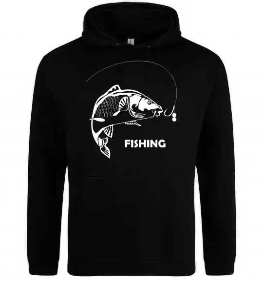 Чоловіча толстовка (худі) FISHING Чорний фото