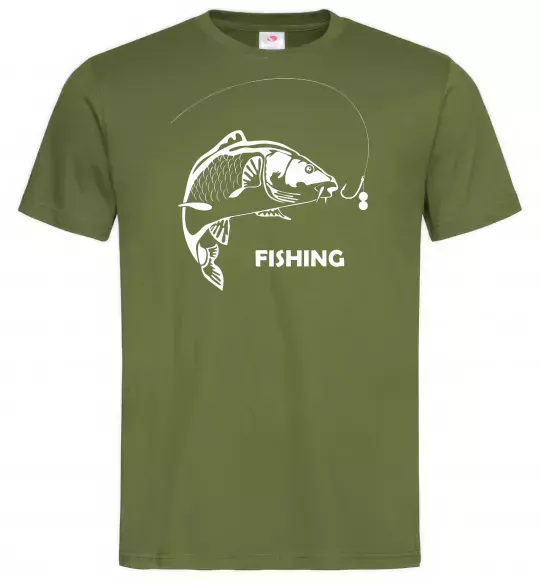 Чоловіча футболка FISHING Оливковий фото
